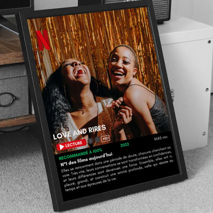 Affiche numérique Netflix personnalisée idéale pour offrir un cadeau unique.