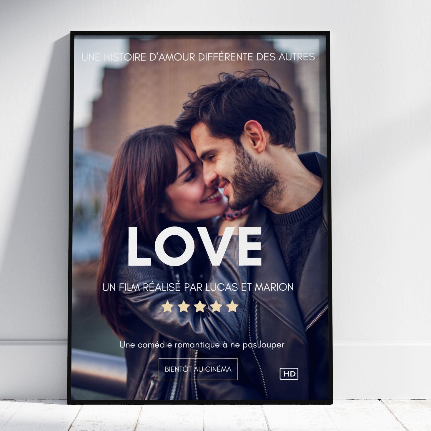 Poster style film avec phrase personnalisée – Cadeau original et déco chic
