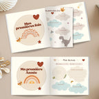 Livre de naissance personnalisé avec pages premières fois de bébé à compléter