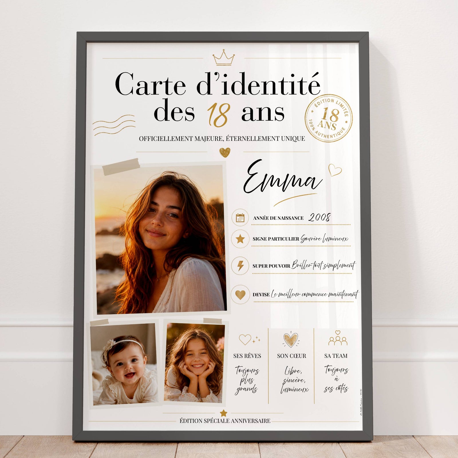 Affiche  maman personnalisée offerte en cadeau
