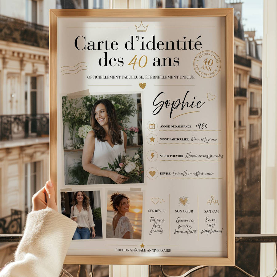 affiche 40 ans personnalisée