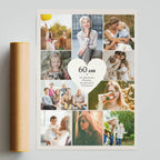 Idée cadeau 60 ans maman affiche photo personnalisée souvenir famille et générations