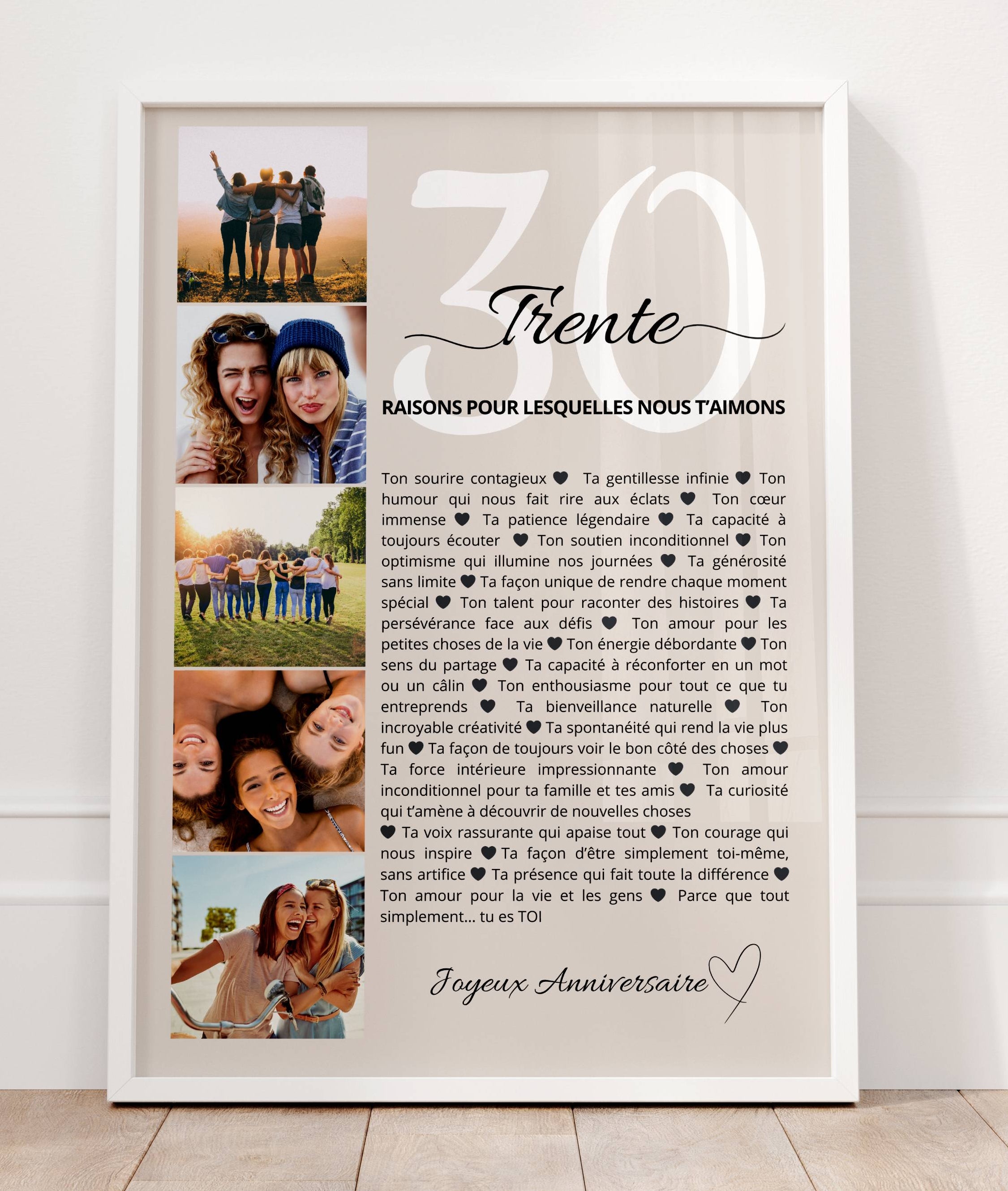 Affiche déco murale 30 ans