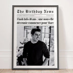 Affiche anniversaire 40 ans personnalisée style journal avec photo