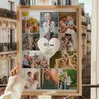 Cadeau 60 ans femme émotion affiche personnalisée souvenir six décennies d’amour