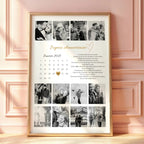 Affiche couple personnalisée avec 12 photos et date