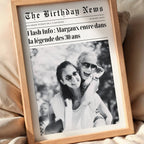 Affiche anniversaire style journal The Birthday News pour 30 ans