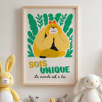 Affiche enfant décoration murale chambre bébé illustration animal design doux et moderne