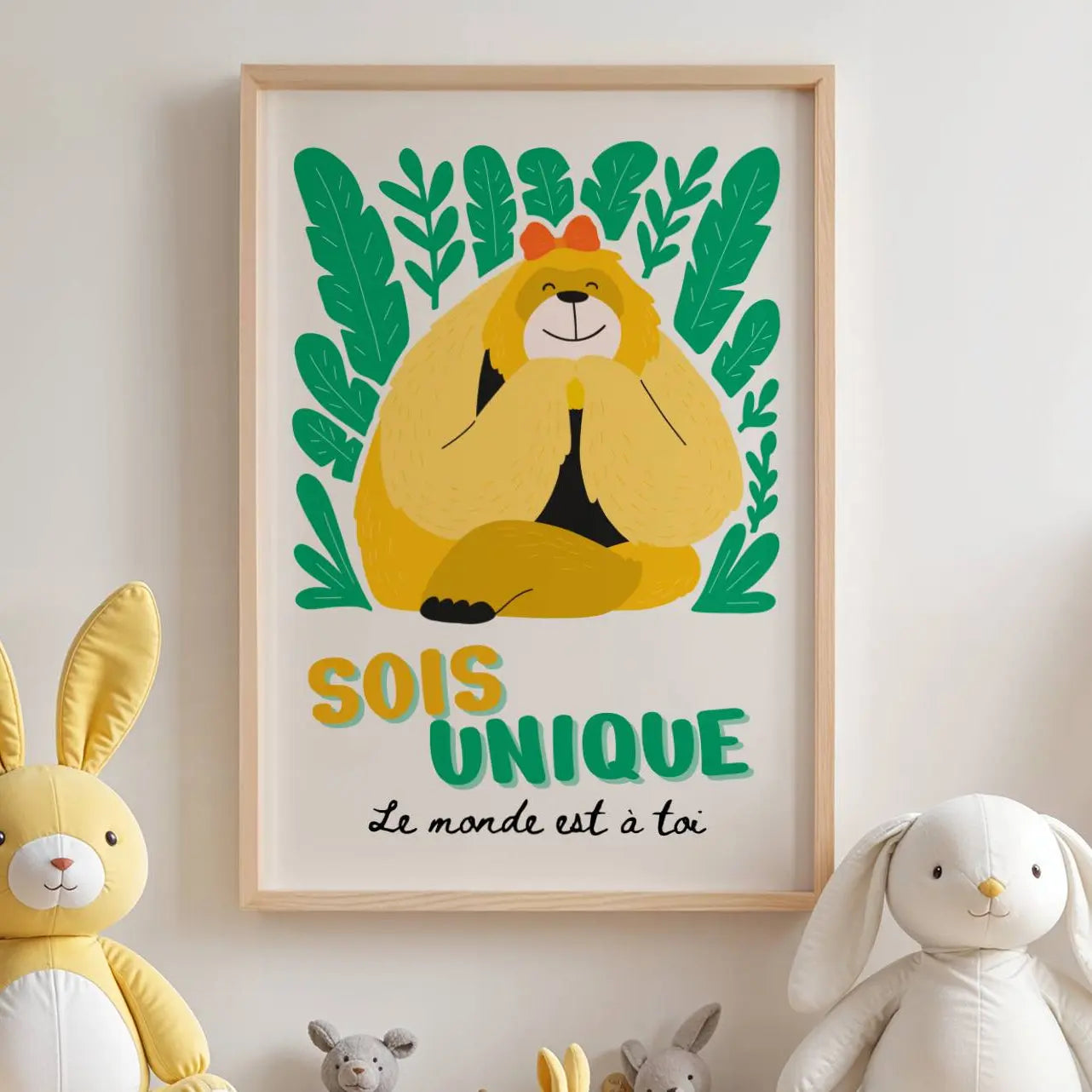 Affiche enfant décoration murale chambre bébé illustration animal design doux et moderne