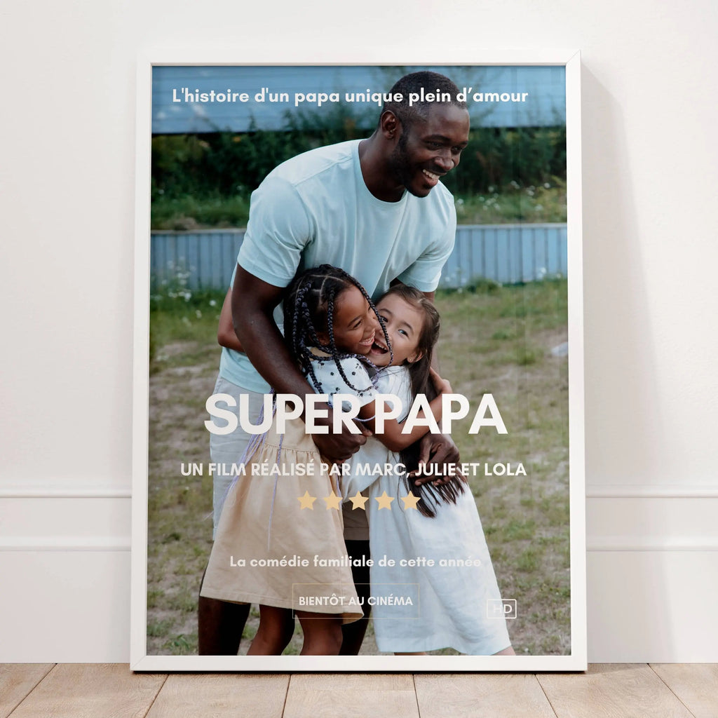 cadeau papa personnalisé avec photo enfant affiche souvenir famille pleine émotion