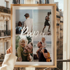 Cadeau papa personnalisé avec collage photo et texte, affiche souvenir unique à offrir