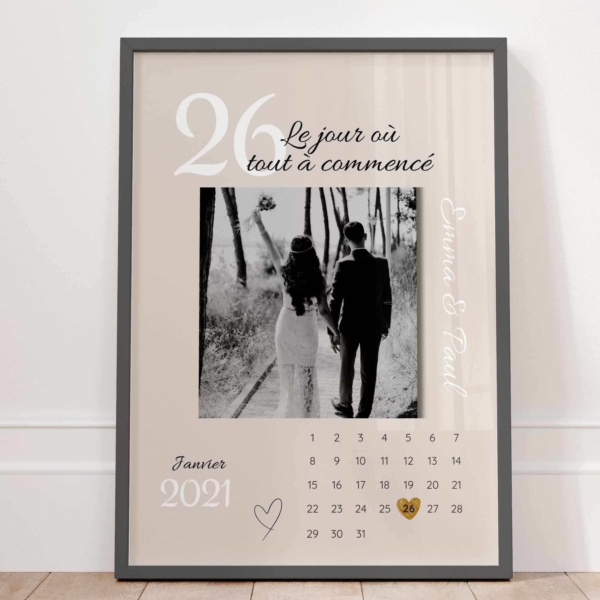 Affiche Personnalisée – Anniversaire de couple, mariage ou date de rencontre