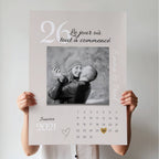 Affiche couple personnalisée avec photo, prénoms et date de rencontre – Le jour où tout a commencé