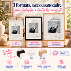 Affiche couple personnalisée en A4, 30x40 et 45x60 cm avec cadres blanc, noir ou bois clair