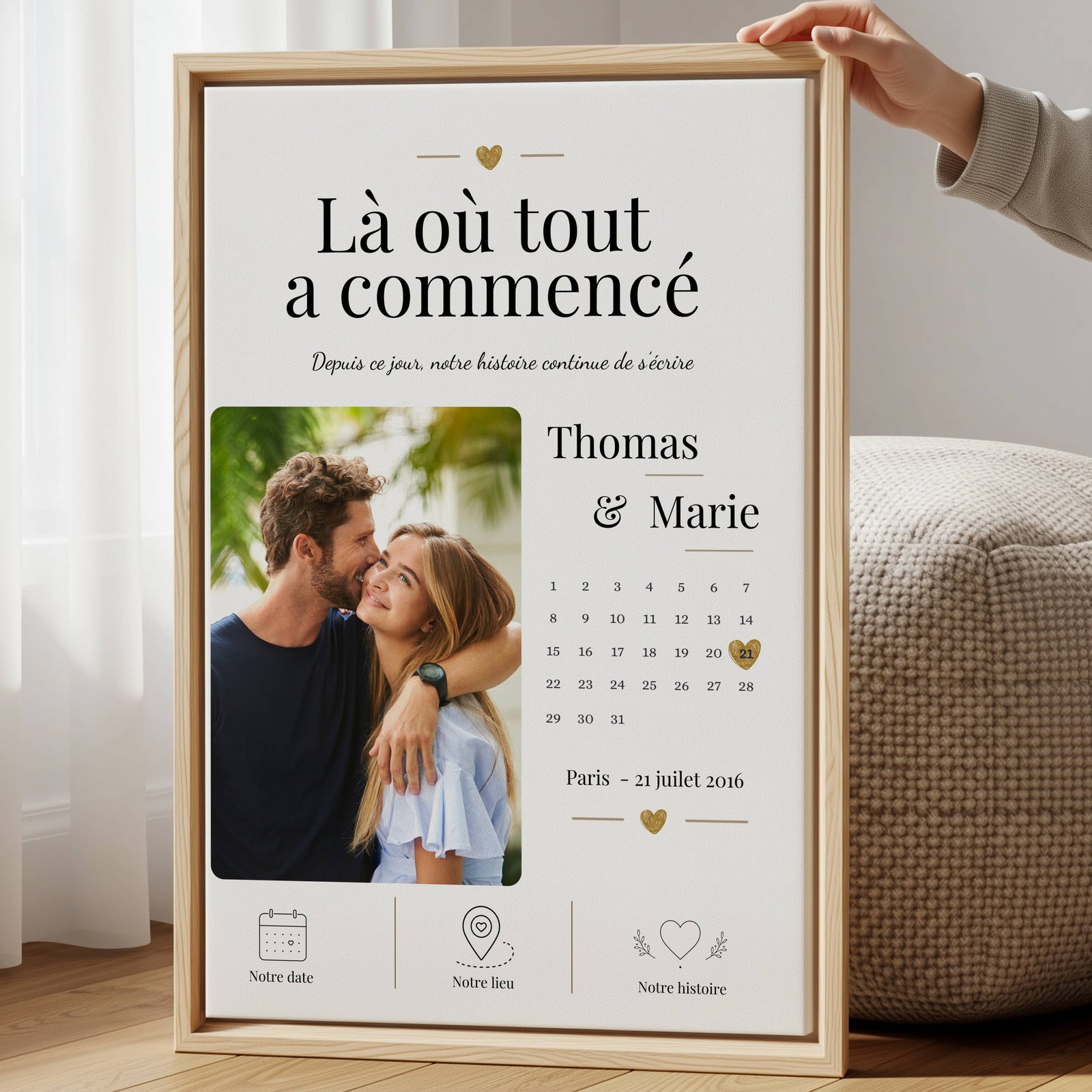 Affiche personnalisée offerte en cadeau