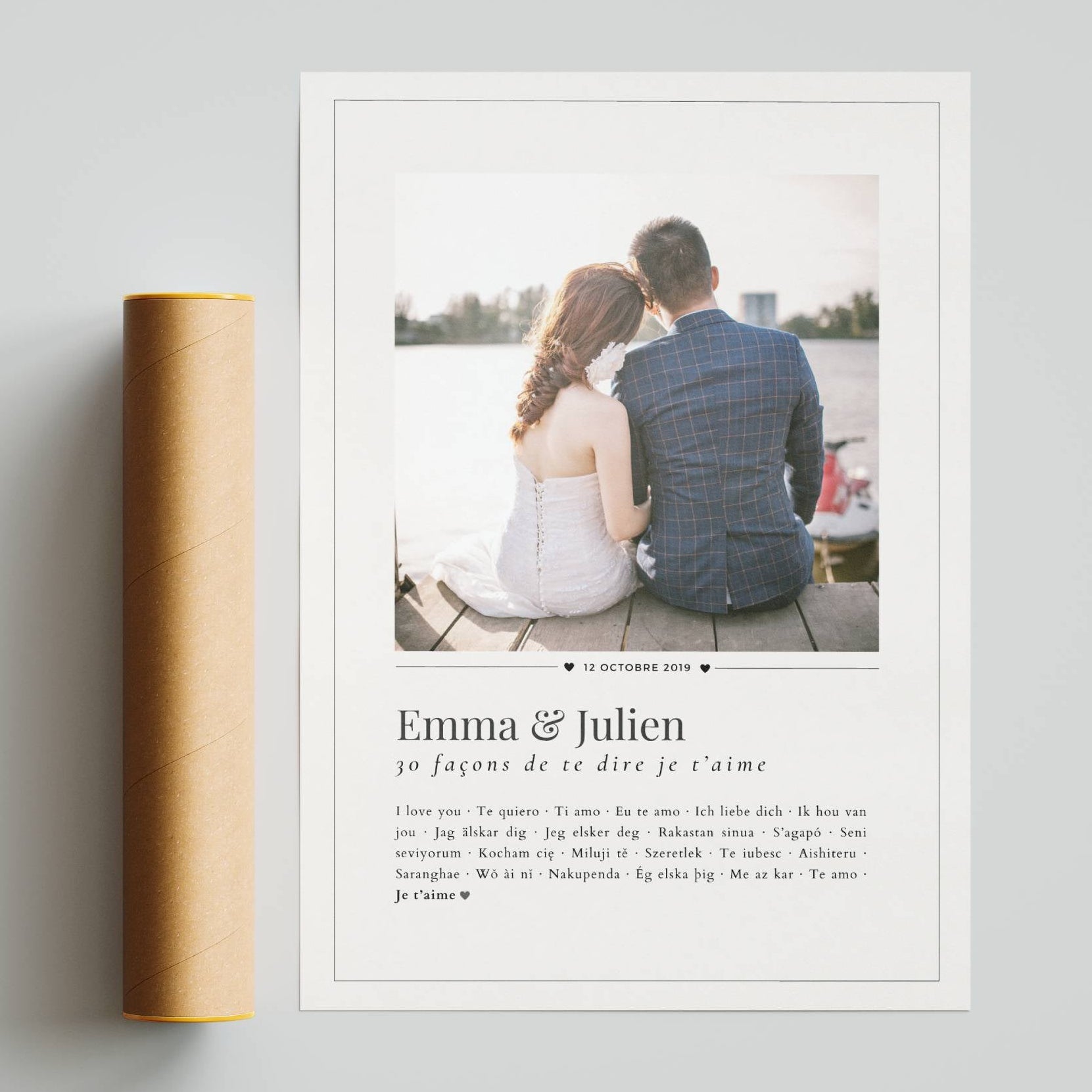 Cadeau romantique personnalisé avec photo