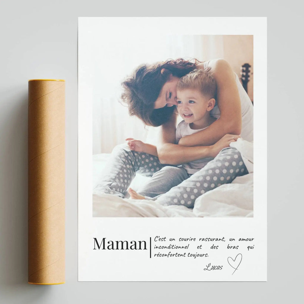 Affiche définition maman personnalisée avec photo famille