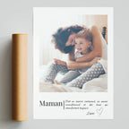 Affiche définition maman personnalisée avec photo famille