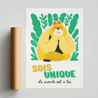Idée cadeau naissance original affiche personnalisée bébé illustration tendre cadeau parents