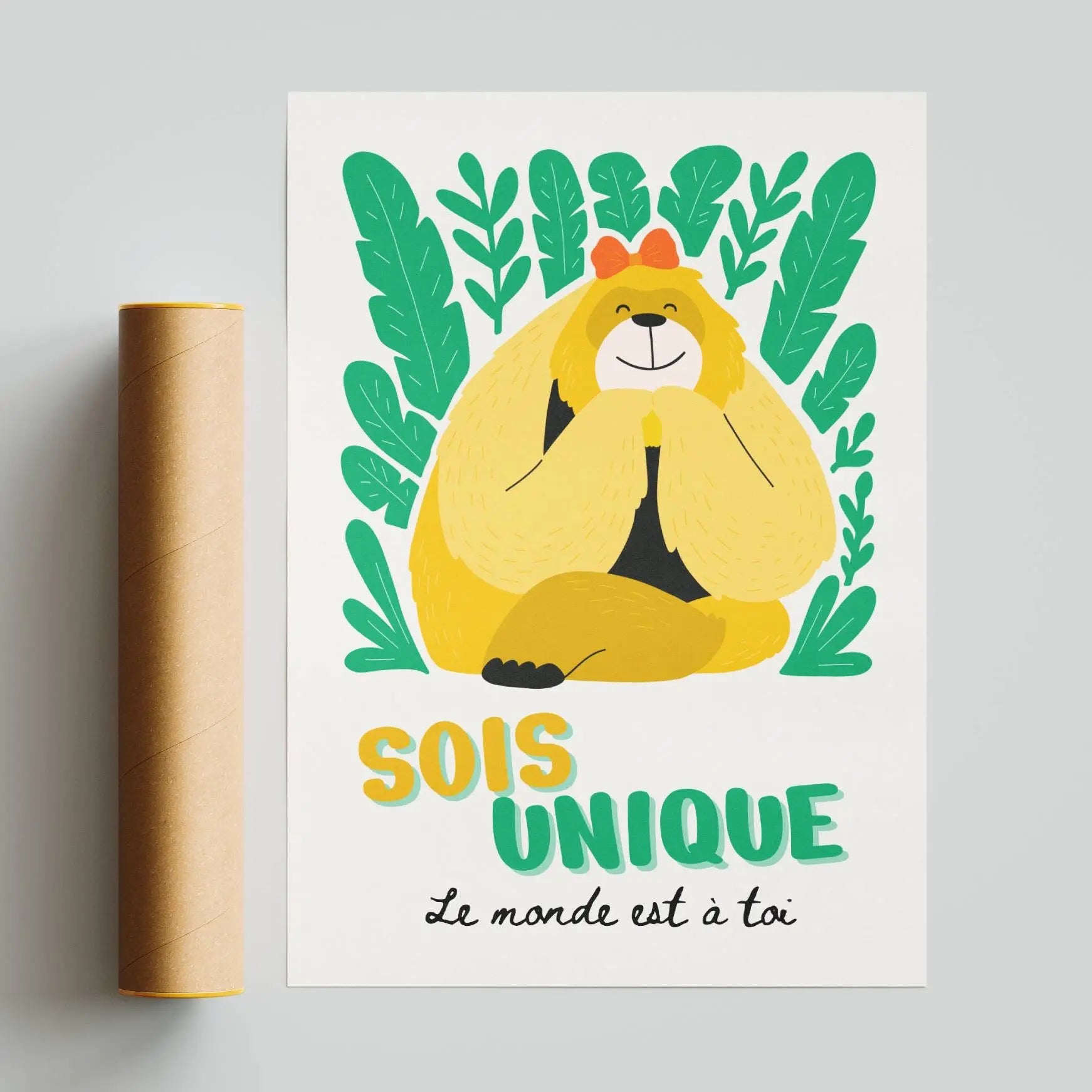 Idée cadeau naissance original affiche personnalisée bébé illustration tendre cadeau parents