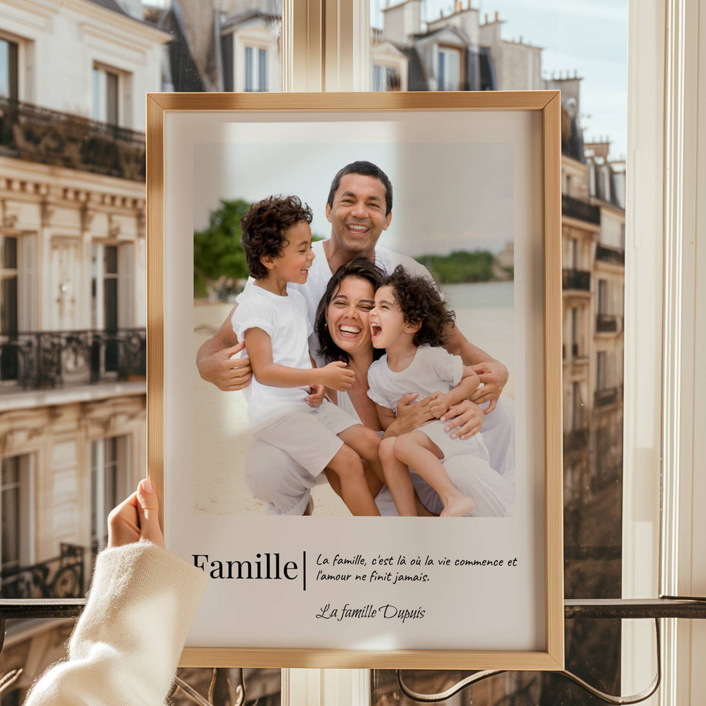 Cadeau famille affiche personnalisée prête à offrir, idée cadeau émotion