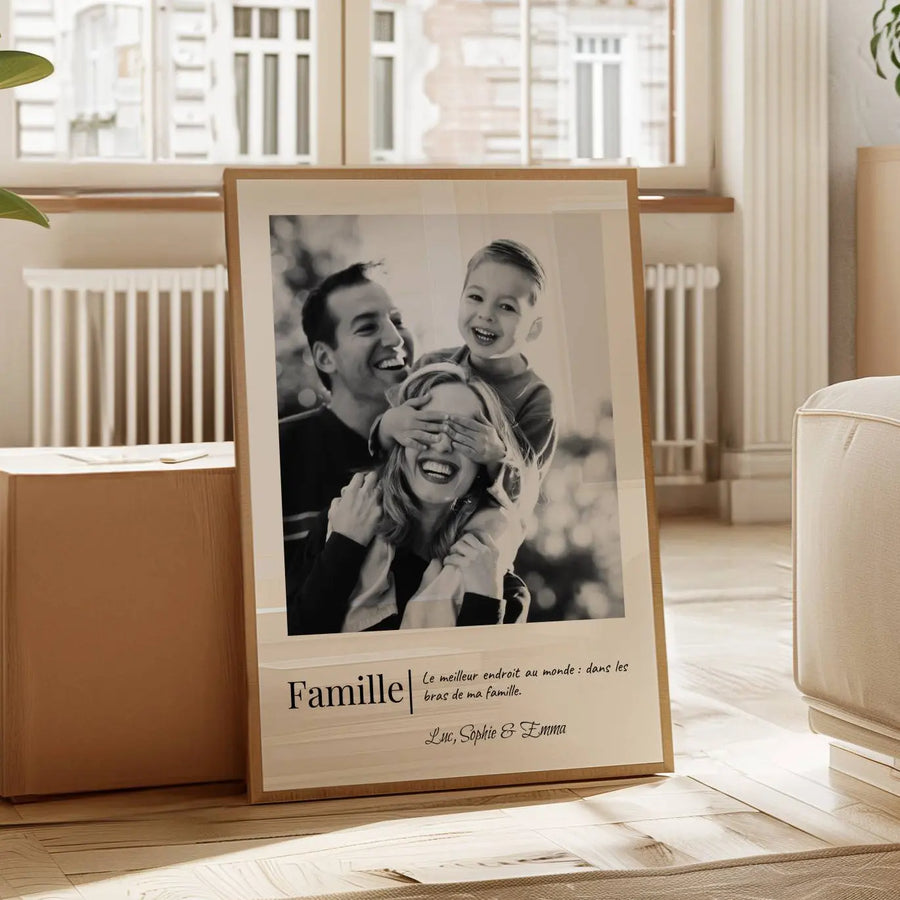 Affiche famille encadrée décoration murale salon ou chambre