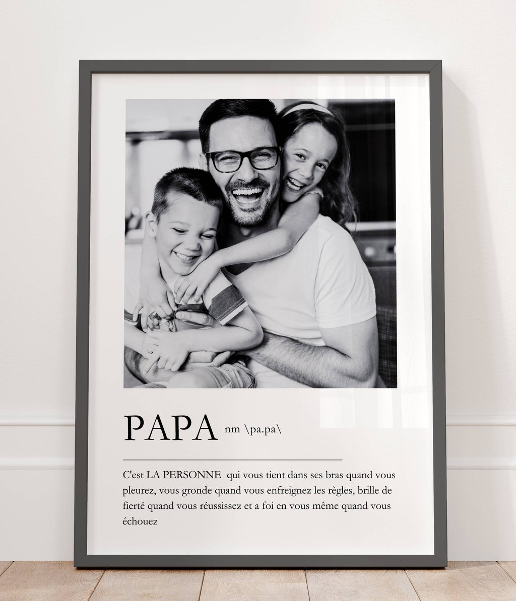 Cadeau papa personnalisé – affiche photo encadrée