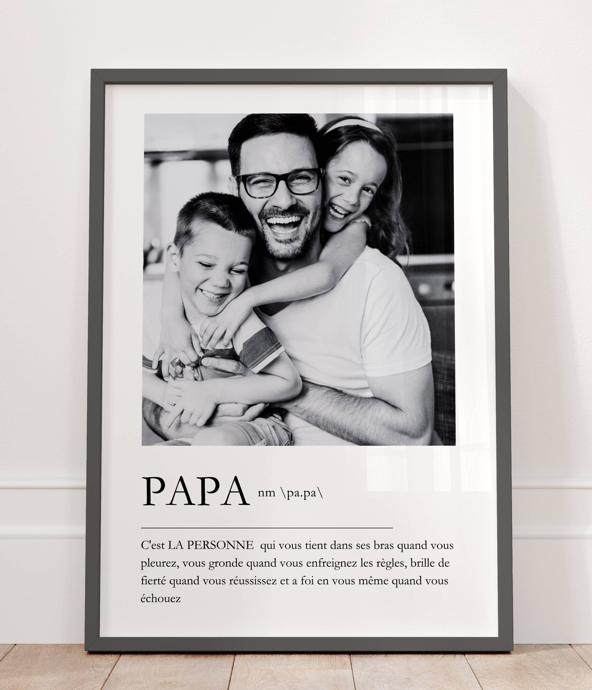 Cadeau papa personnalisé – affiche photo encadrée