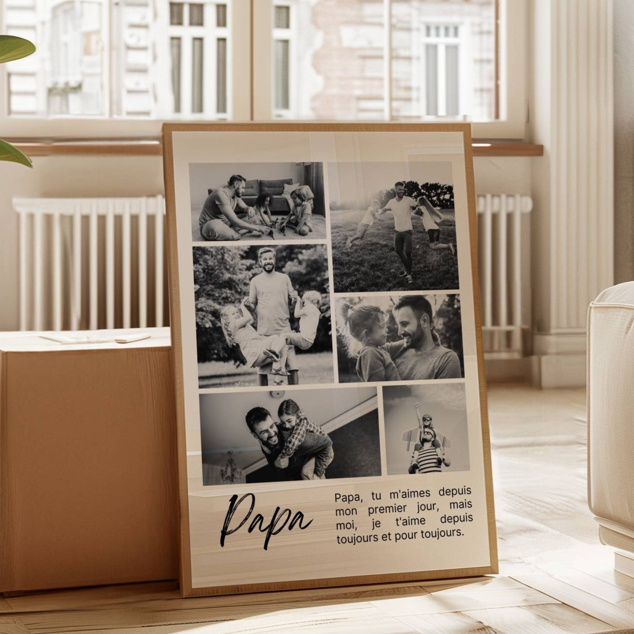 Affiche Personnalisée "Papa" avec Photo - Un Cadeau Unique