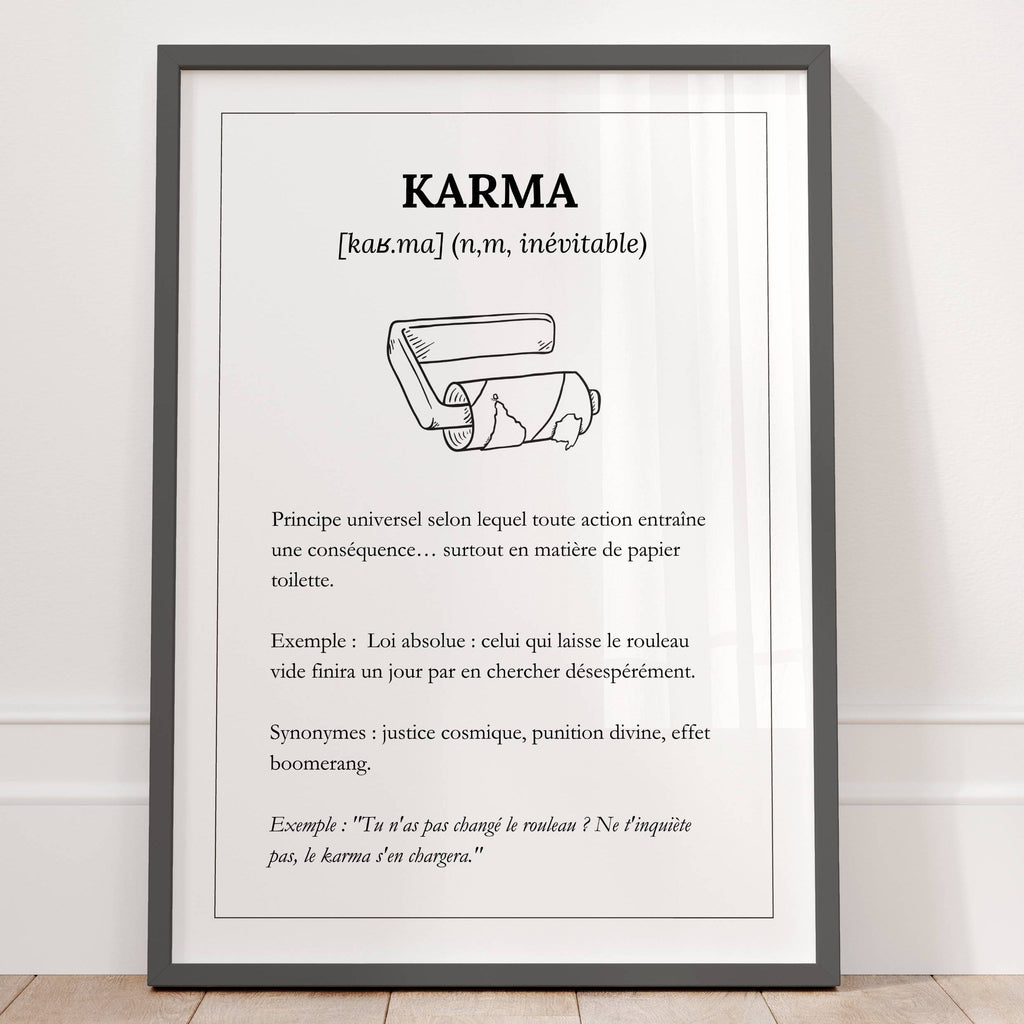 Poster WC drôle – déco moderne noir et blanc