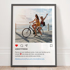Affiche Instagram personnalisée pour meilleure amie avec photo souvenir et texte personnalisé cadeau amitié original
