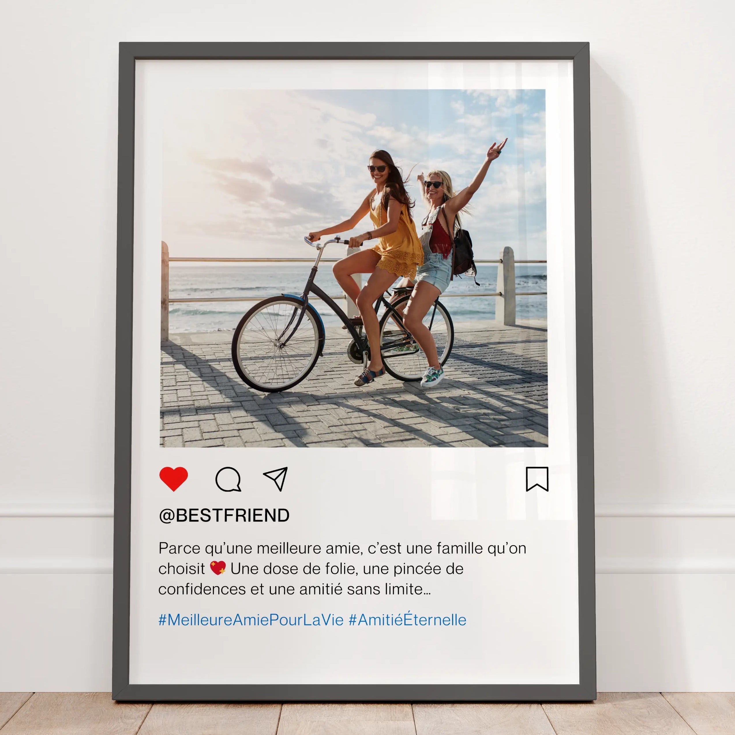 Affiche Instagram personnalisée pour meilleure amie avec photo souvenir et texte personnalisé cadeau amitié original