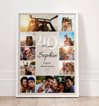 Poster photo personnalisé pour 40e anniversaire femme ou homme