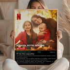 Affiche personnalisée maman style Netflix avec photo famille – cadeau émotion fête des mères ou anniversaire maman