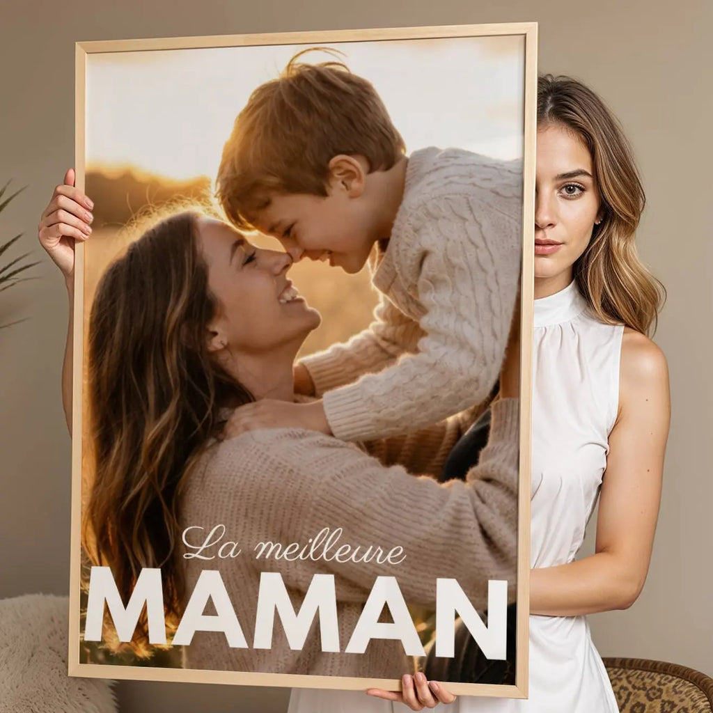 Affiche photo maman personnalisée avec message la meilleure maman