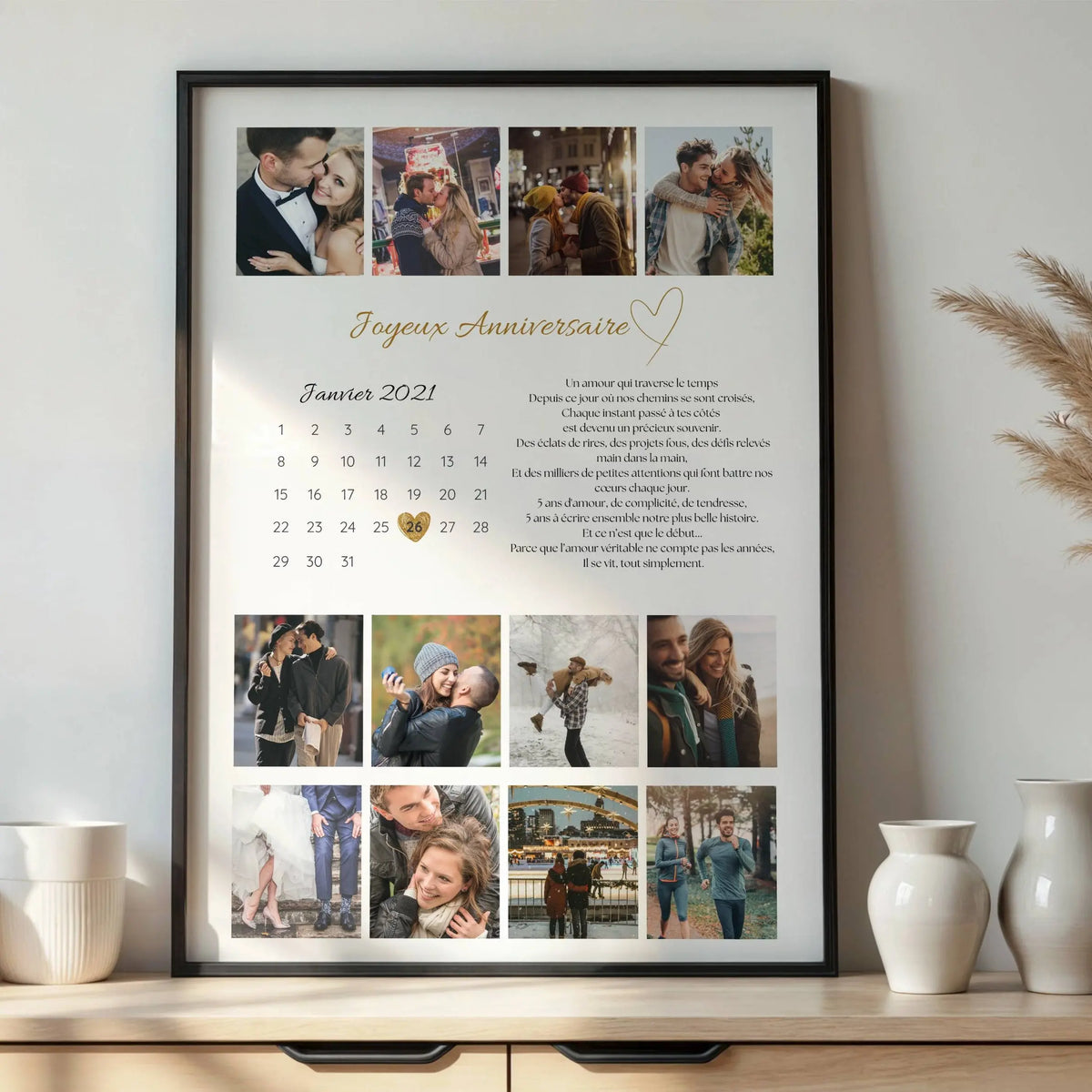 Affiche souvenirs couple personnalisée