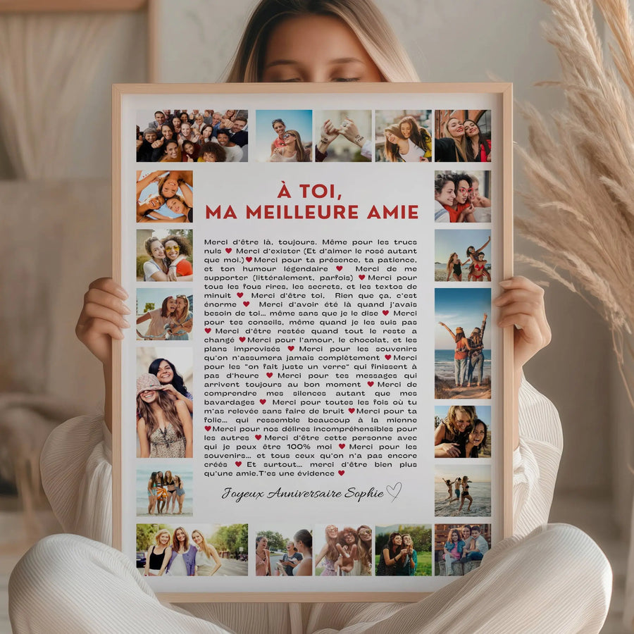 Affiche meilleure amie personnalisée