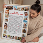 Affiche personnalisée meilleure amie avec photos et texte émotion cadeau anniversaire amie original