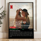 Affiche Netflix personnalisée meilleure amie anniversaire avec photo et texte souvenir