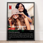 Poster Netflix personnalisé amitié avec photo et texte souvenir complice