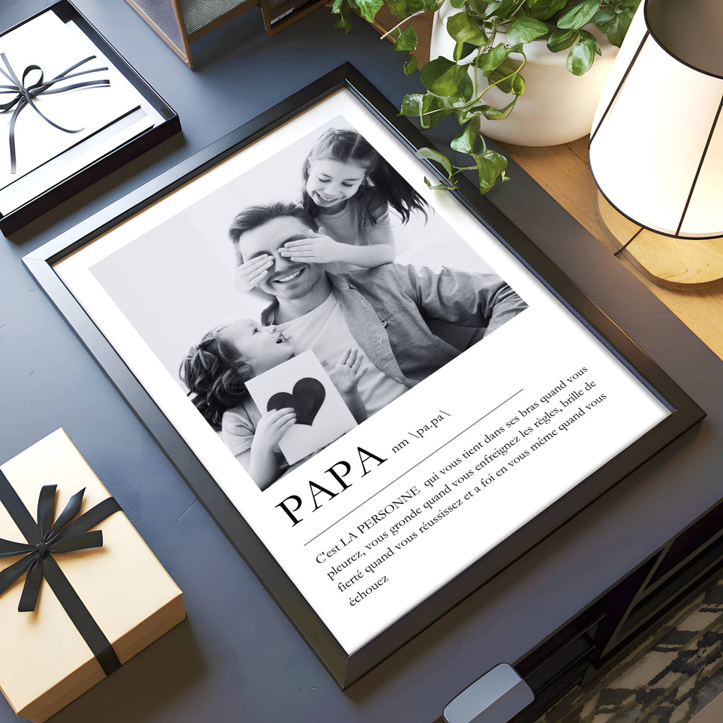 Affiche famille avec Papa – souvenir à offrir
