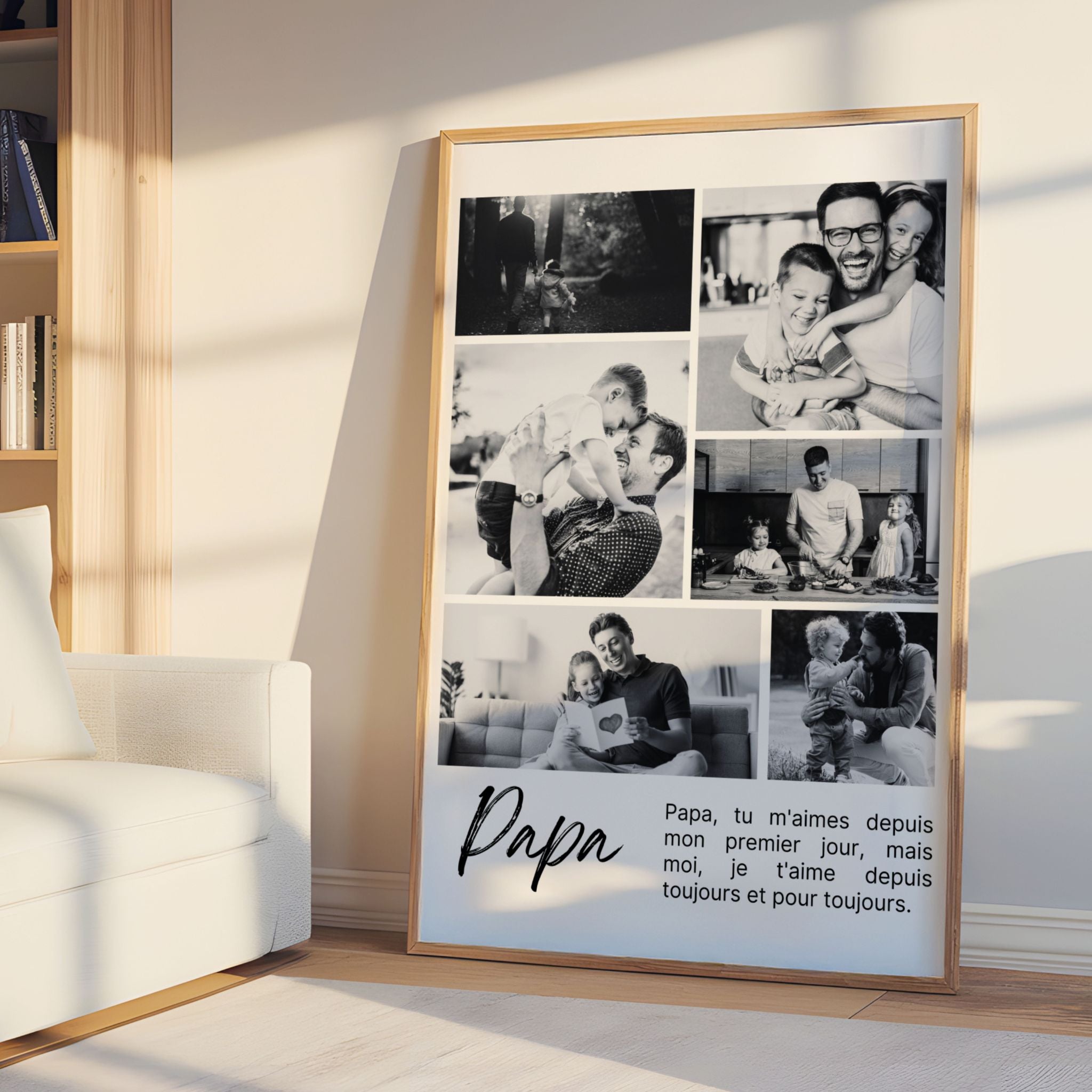 Affiche Personnalisée "Papa" avec Photo - Un Cadeau Unique