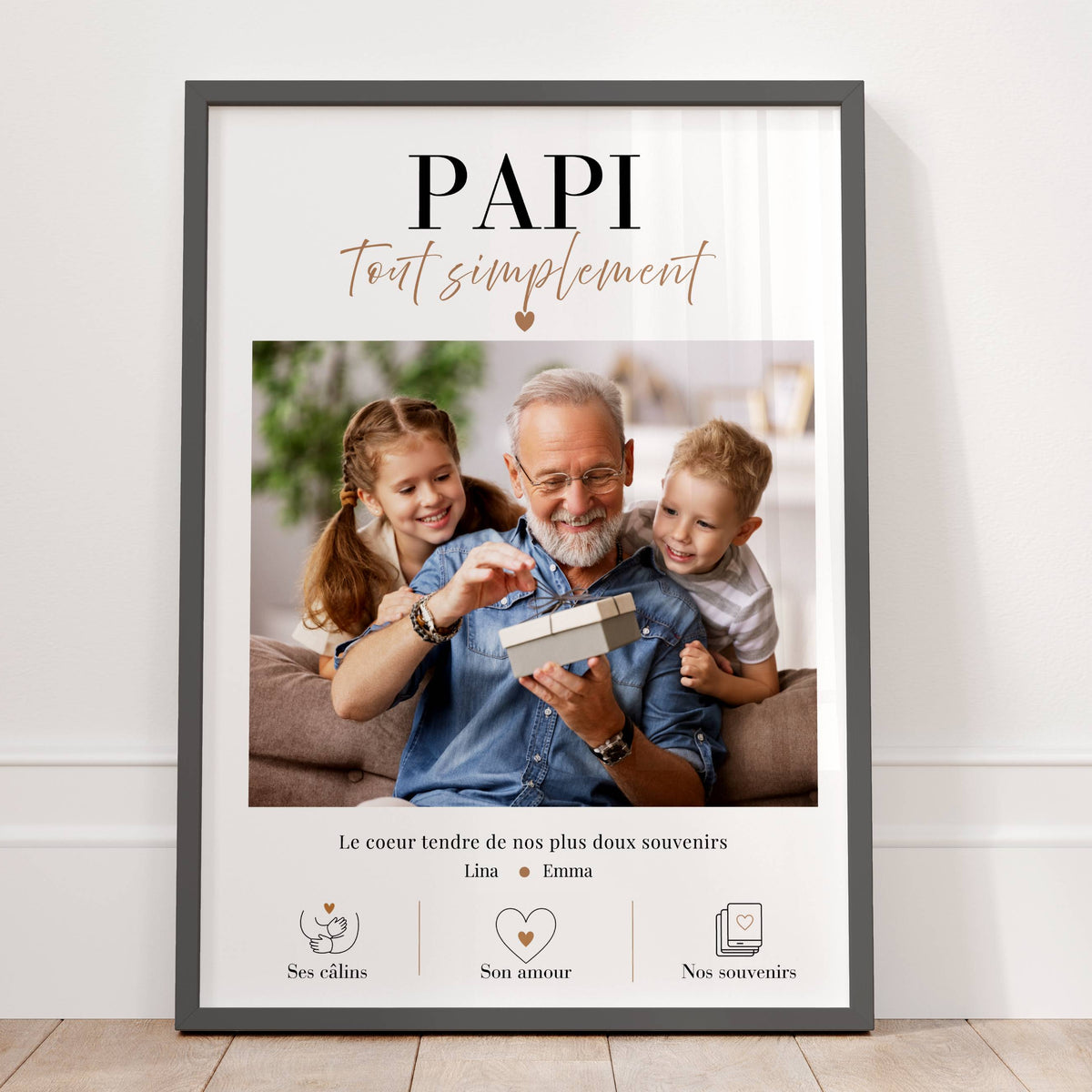 Affiche photo Papi personnalisée