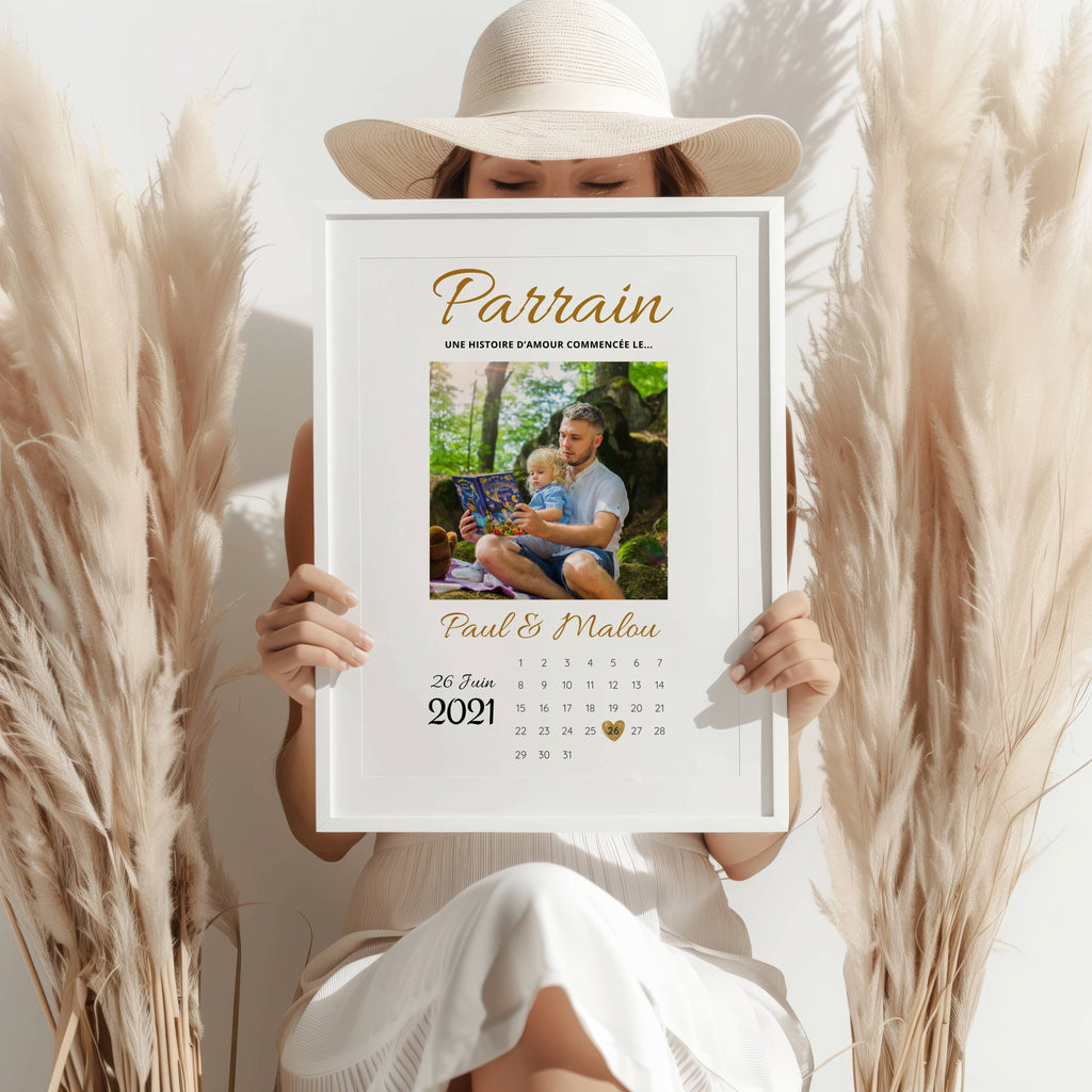 Affiche parrain personnalisée en décoration murale chambre enfant