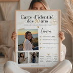 Affiche anniversaire 30 ans personnalisée avec photos – Carte d’identité