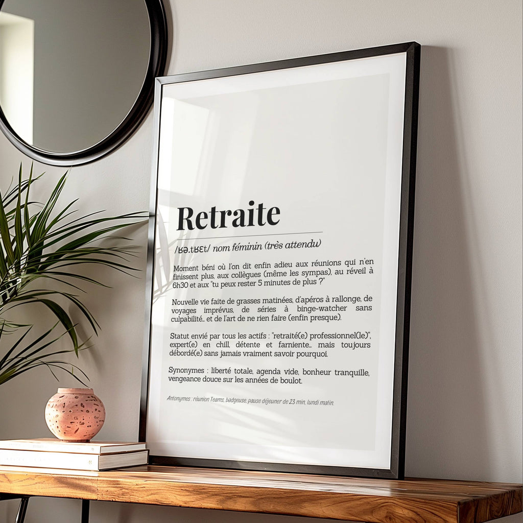 Texte humour retraite sous forme de définition pour célébrer un départ à la retraite