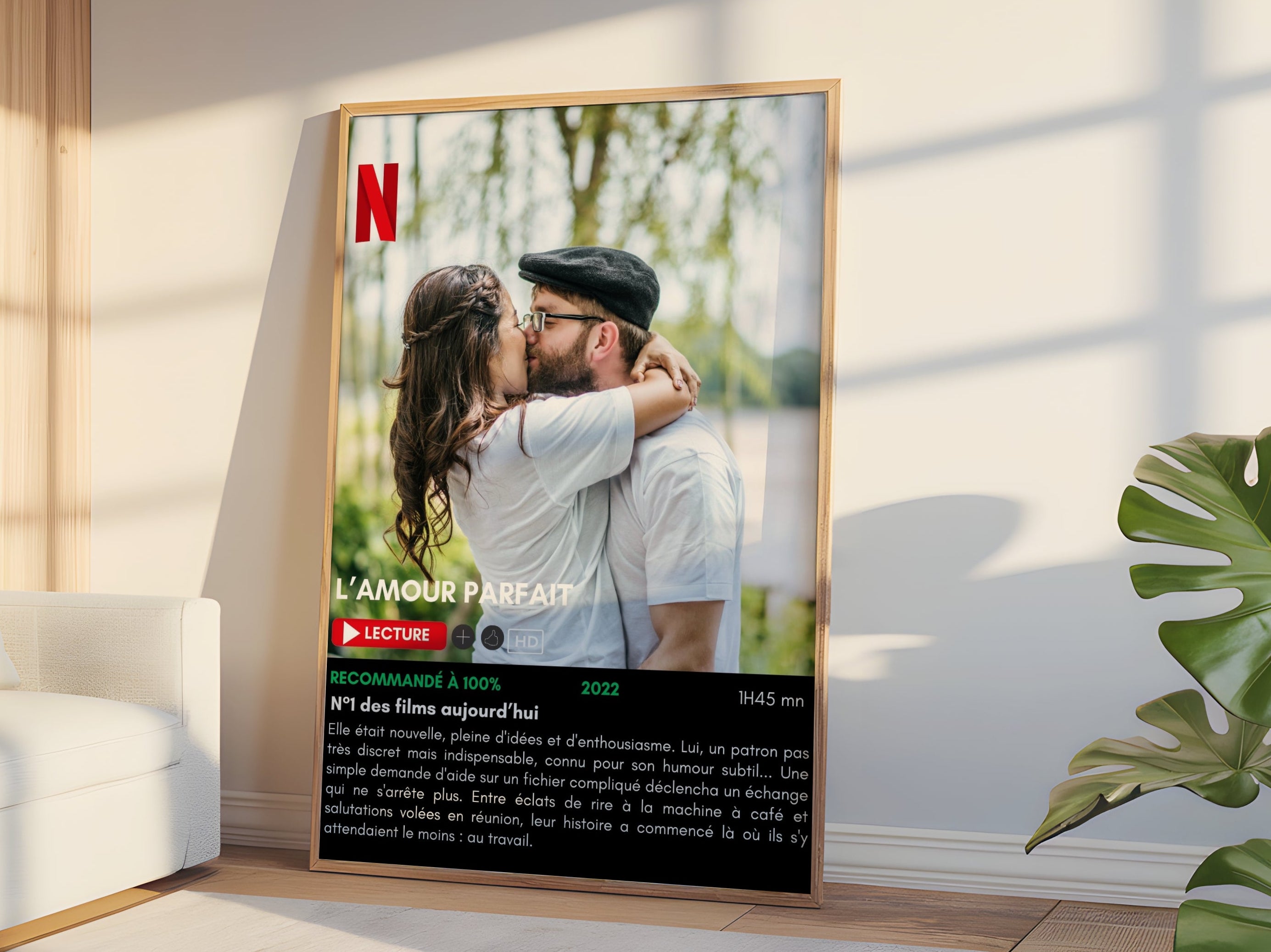 Poster style Netflix personnalisé avec acteurs, titre et décor