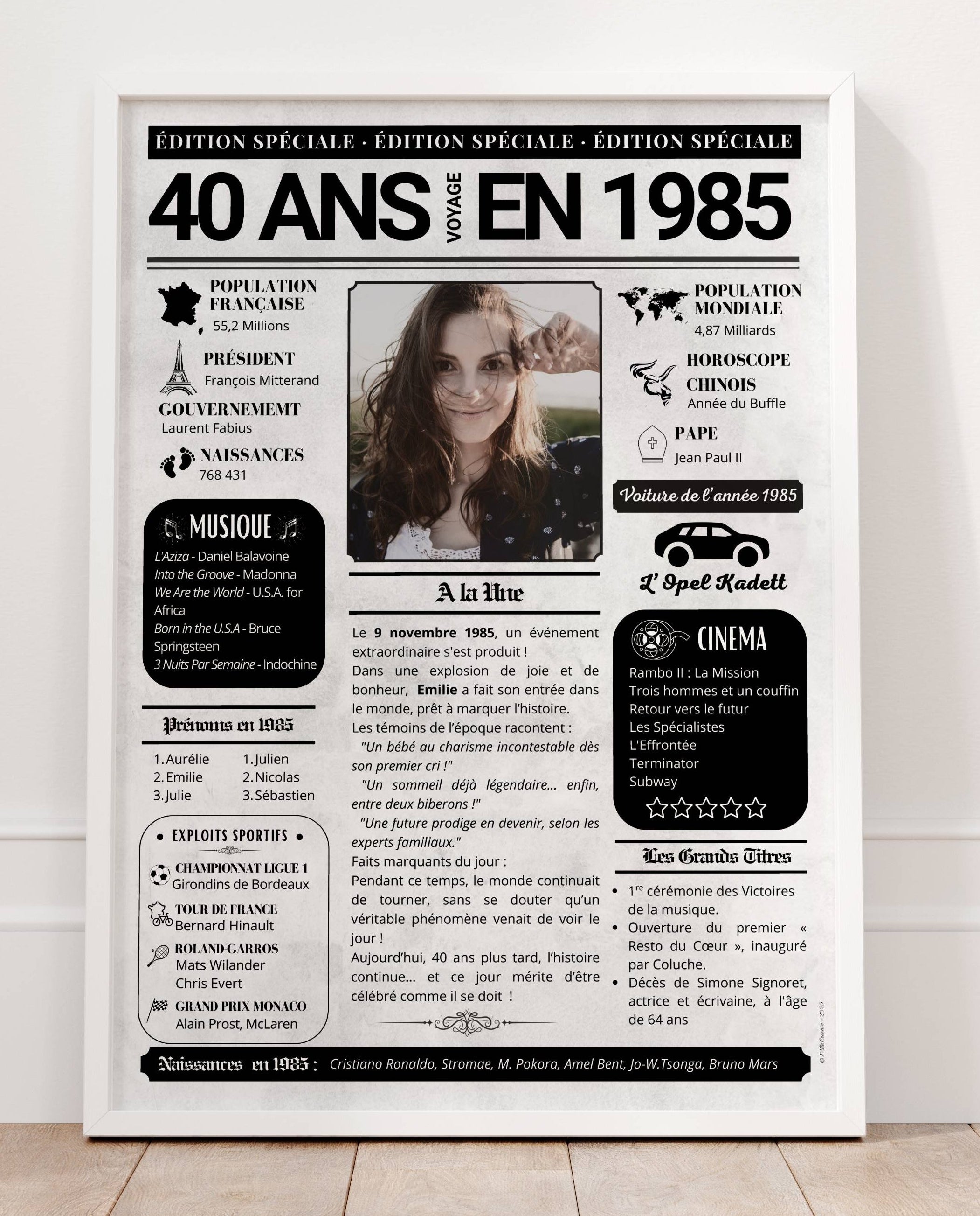 Affiche 40 ans  : Journal de l'Année 1985 🗞️