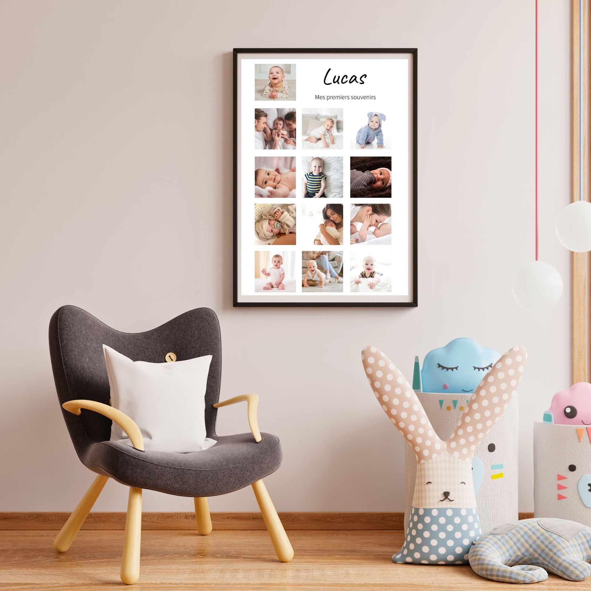 Affiche Mes Premiers Souvenirs personnalisable – Prénom et photos