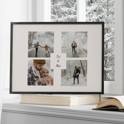  Idée cadeau romantique : affiche photo personnalisée "Toi & Moi" avec vos souvenirs.